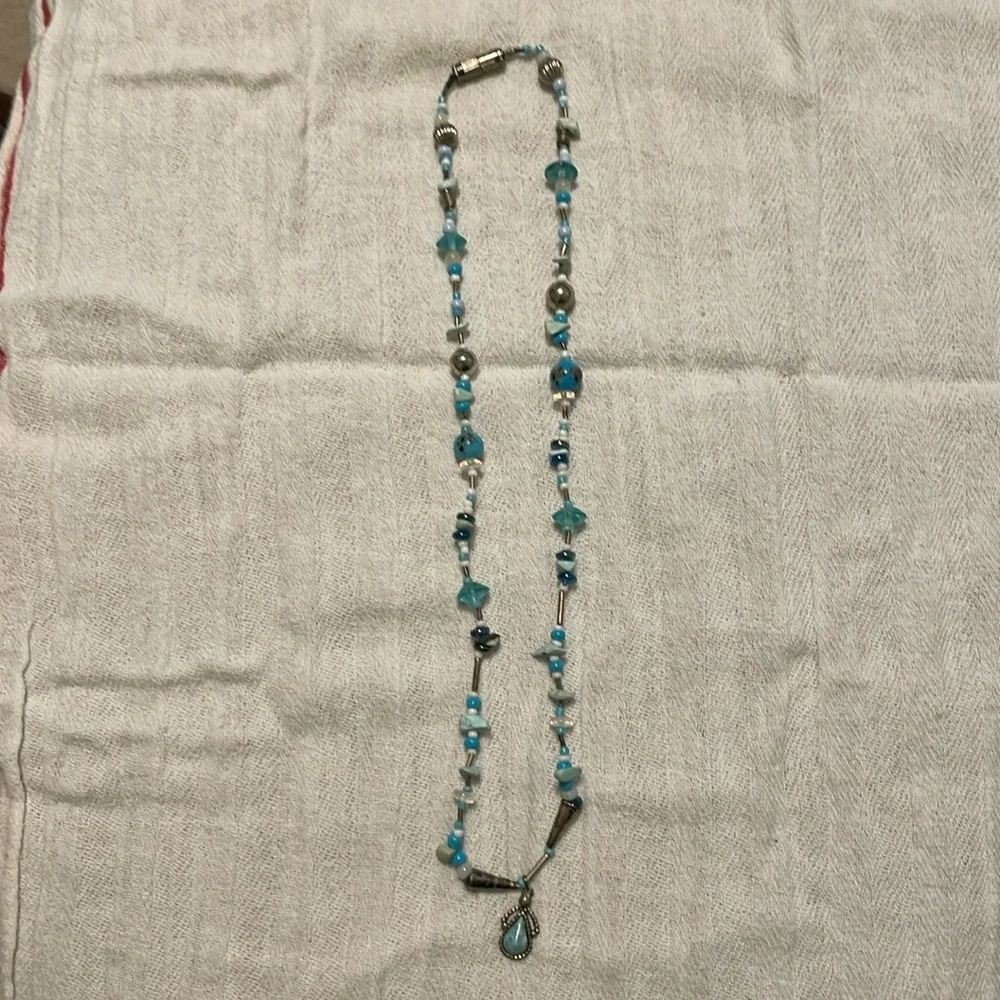 Blue beaded necklace